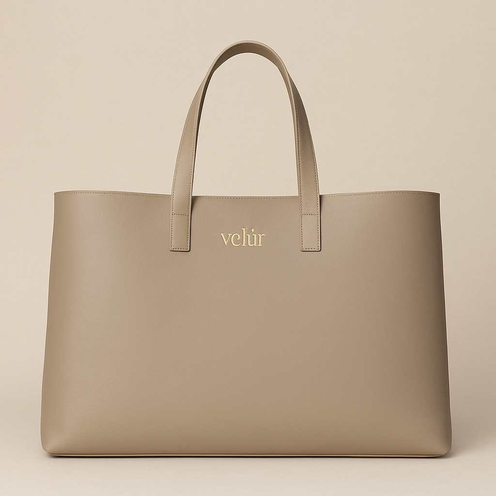 Xl Ecotote White Velur vegan tote handbag